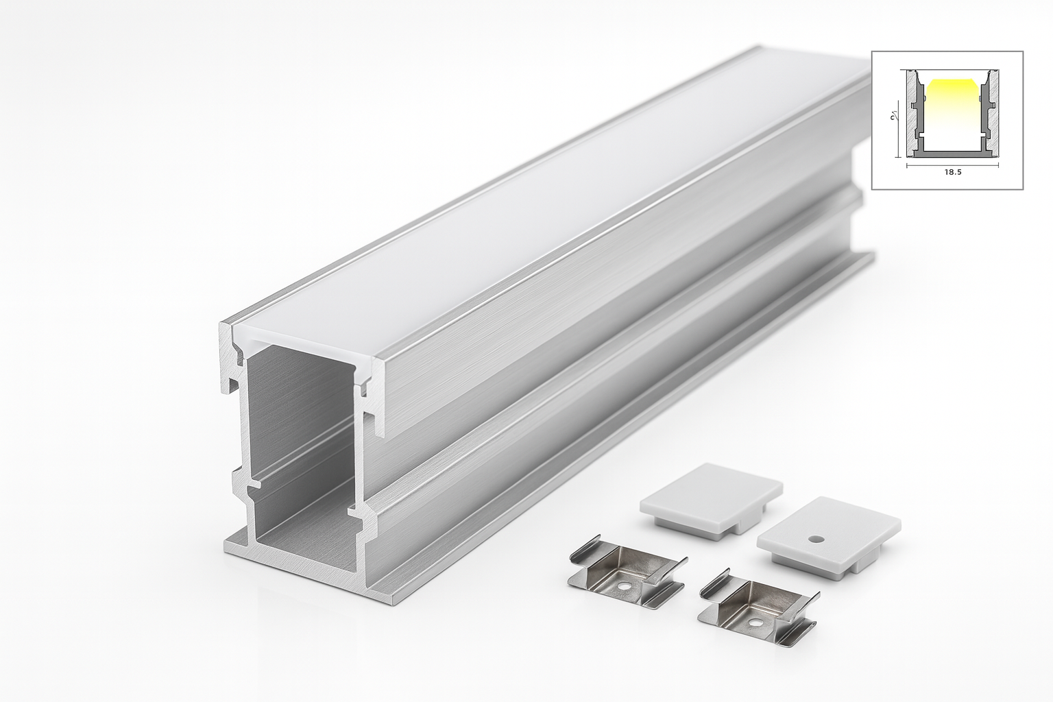 Outdoor IP67 In-Ground LED Strip Light Kit, 24V COB CRI90, 3000K–6500K, 10–50m, Aluminium Housing & Drivers Included