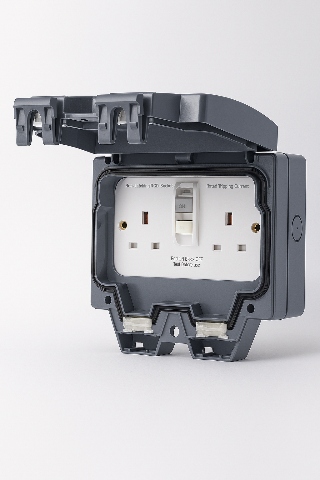 Weatherproof RCD Socket 13A – Schneider Electric LWP3020R – IP66, Twin Plug, Outdoor Power