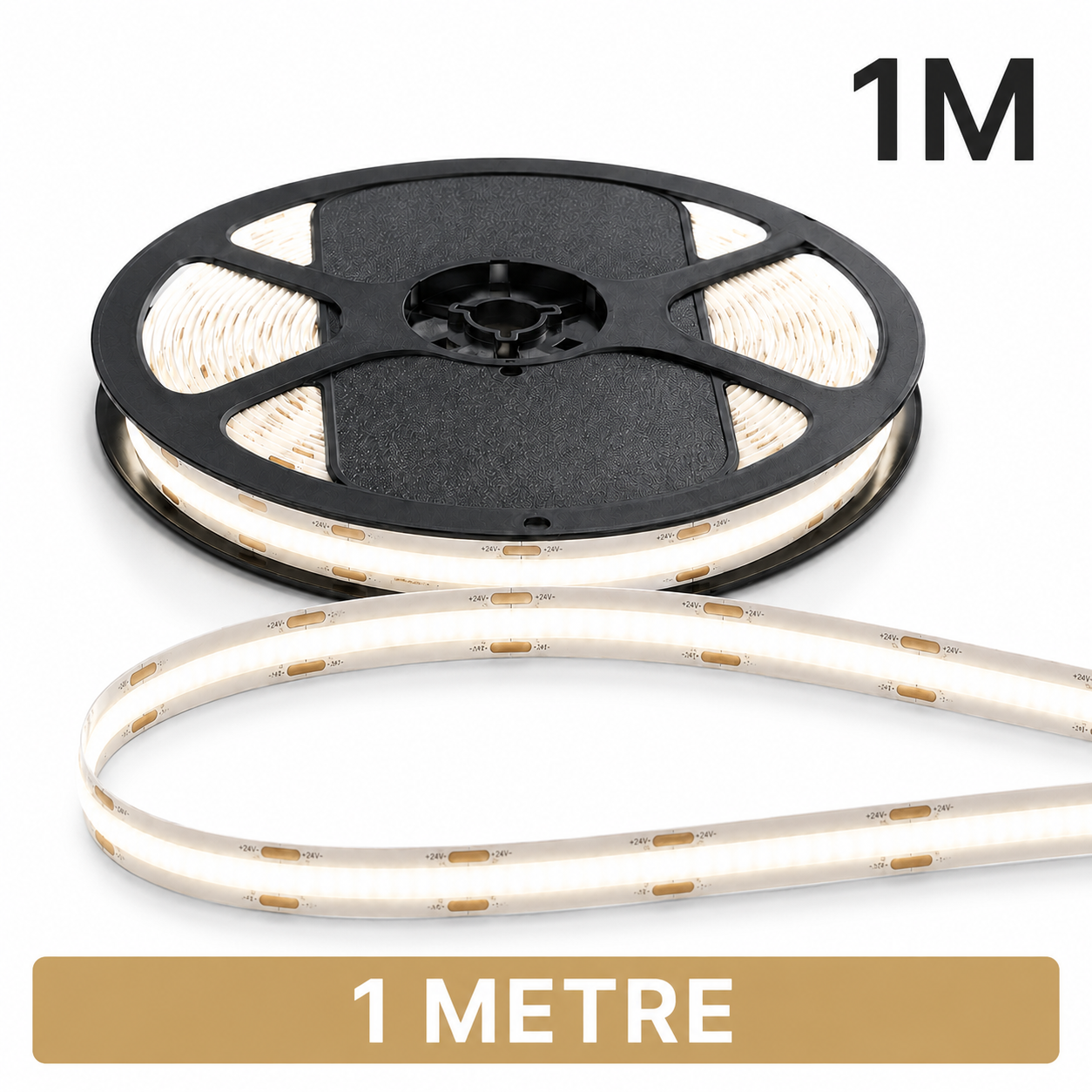24V COB LED Strip Light Natural White 4000K – Dotless Super Bright Self Adhesive LED Tape, 1m–100m