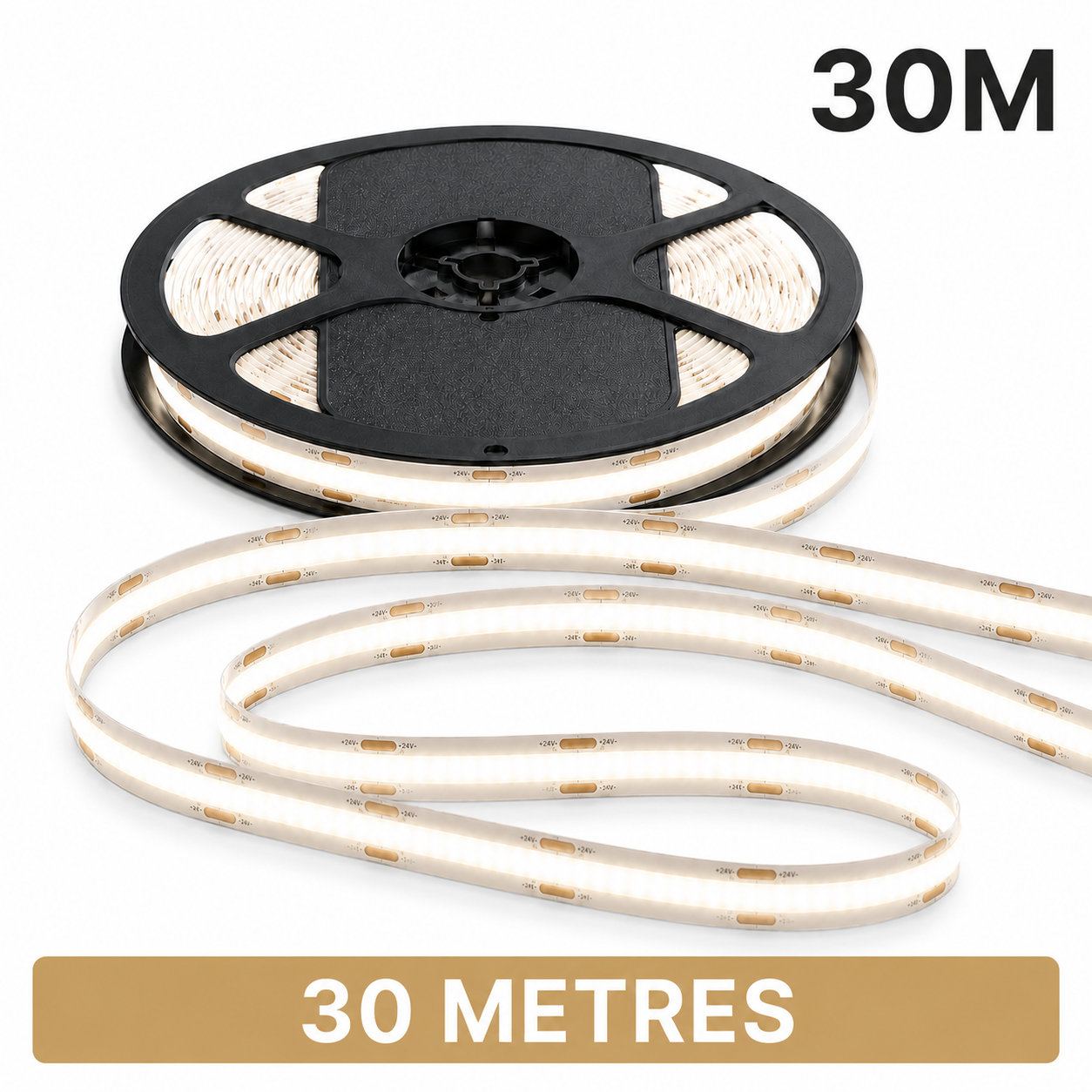 24V COB LED Strip Light Natural White 4000K – Dotless Super Bright Self Adhesive LED Tape, 1m–100m
