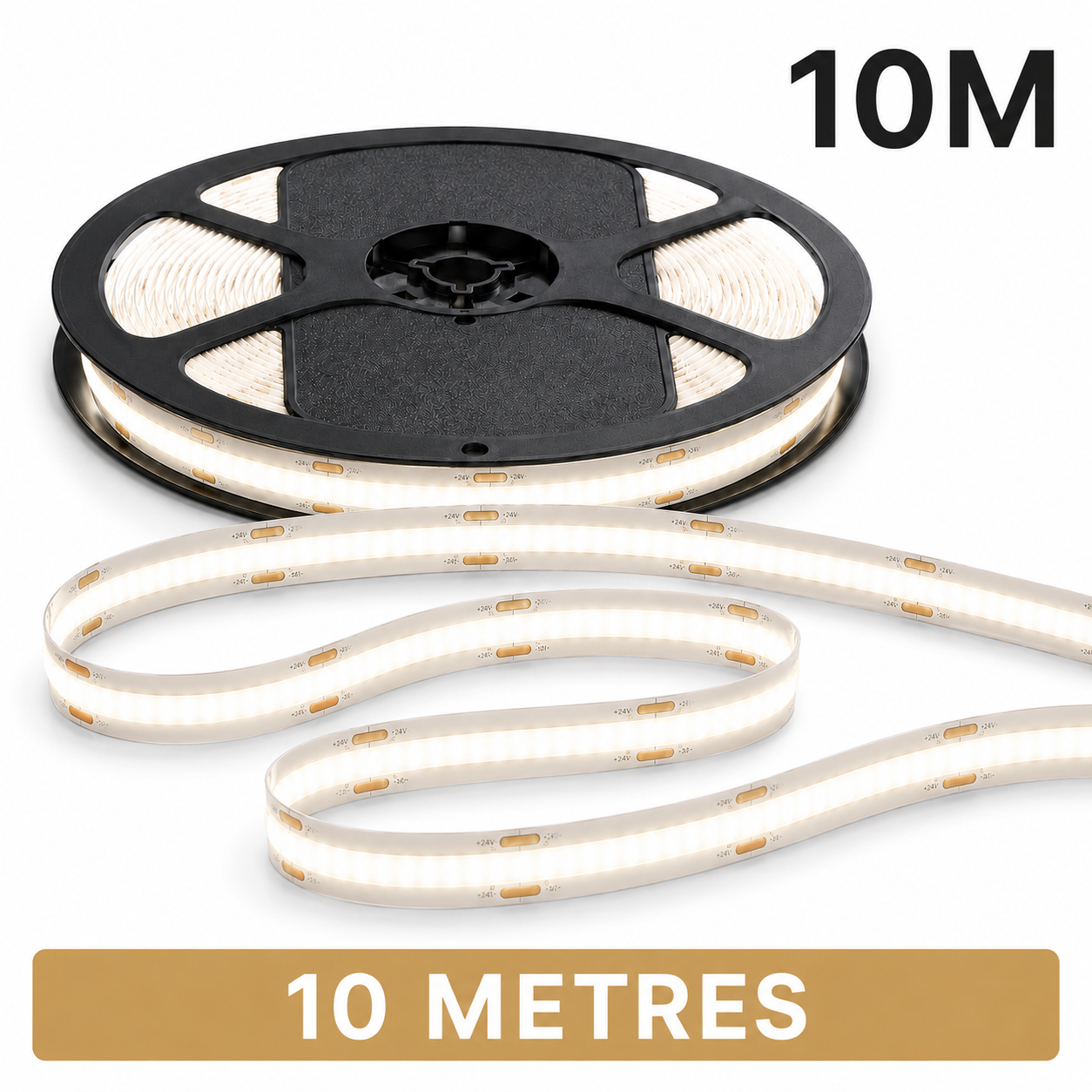 24V COB LED Strip Light Natural White 4000K – Dotless Super Bright Self Adhesive LED Tape, 1m–100m