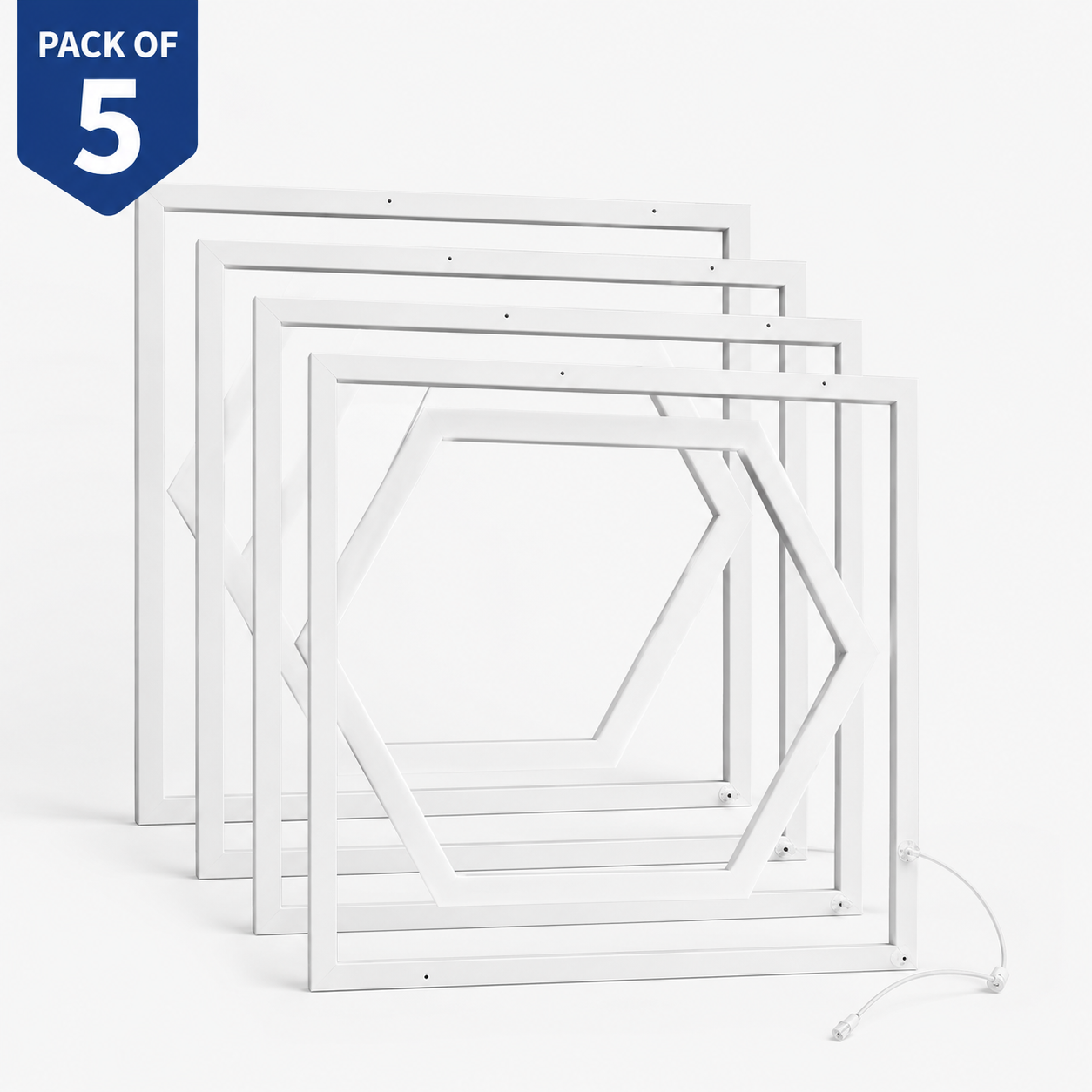 Hexagon Design 600x600 LED Panel Light 60W 6500K Cool White | 595x595 LED Ceiling Panel