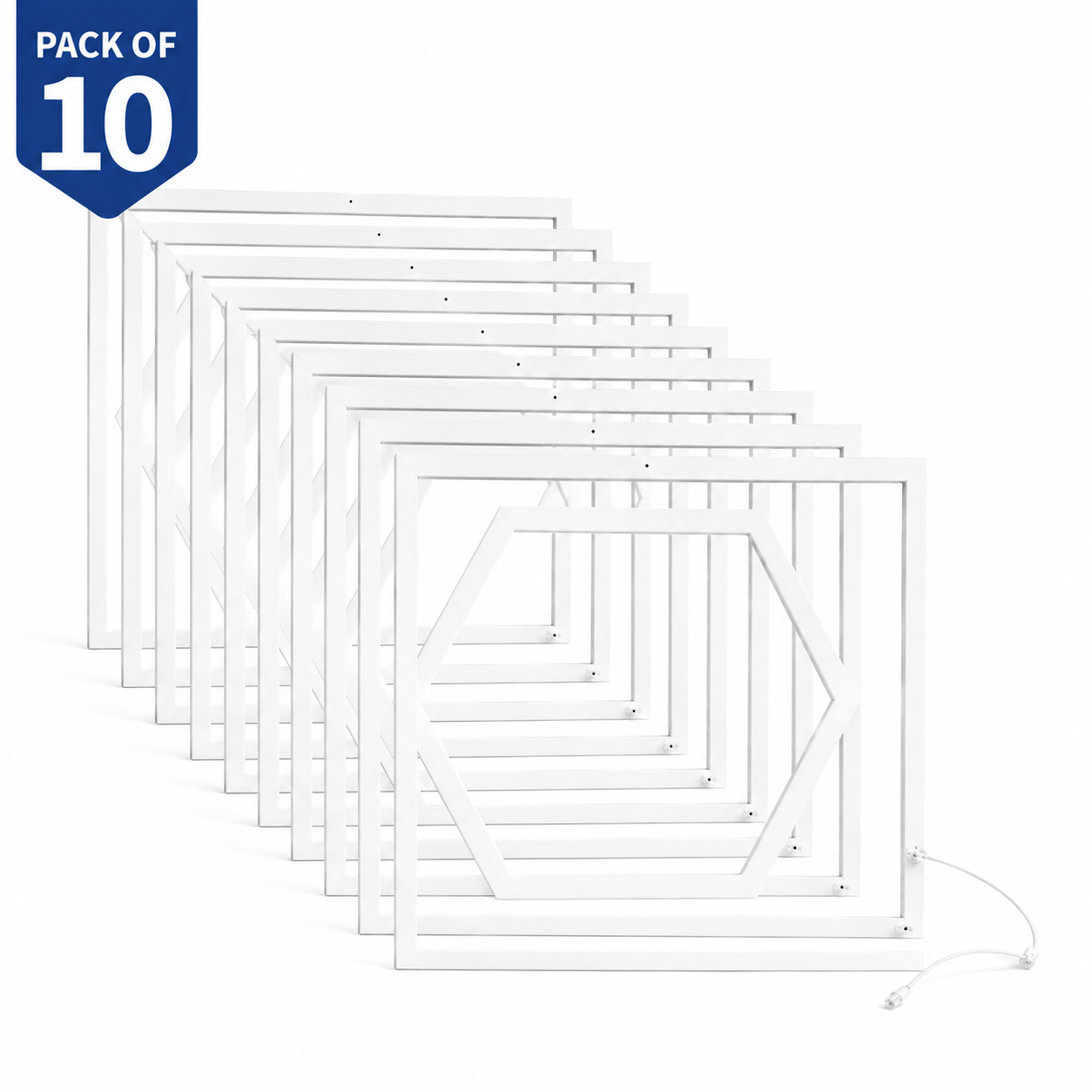 Hexagon Design 600x600 LED Panel Light 60W 6500K Cool White | 595x595 LED Ceiling Panel