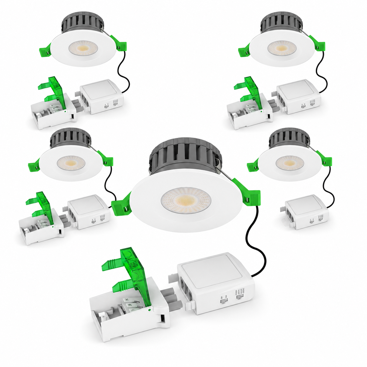 V-TAC IP65 Fire Rated LED Downlight – Dimmable Multi CCT & Wattage, Insulation Coverable, Choice of Bezels