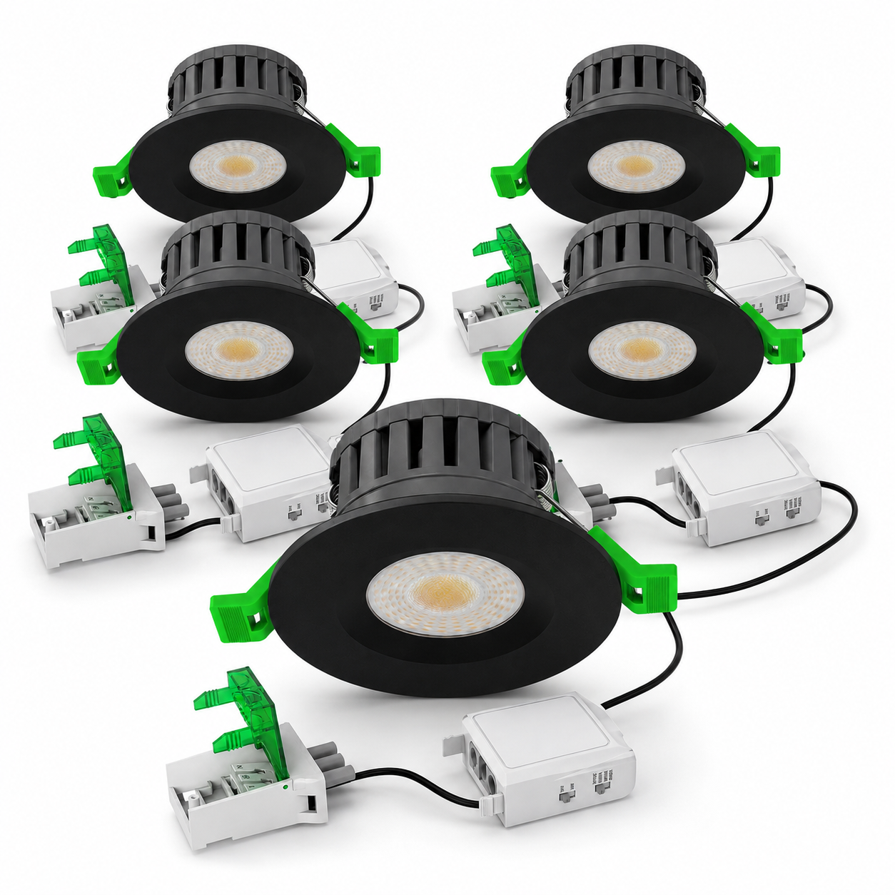 V-TAC IP65 Fire Rated LED Downlight – Dimmable Multi CCT & Wattage, Insulation Coverable, Choice of Bezels