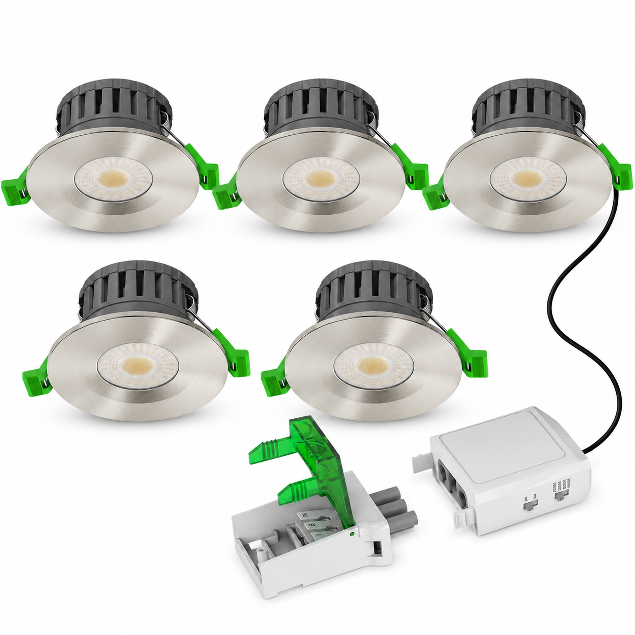 V-TAC IP65 Fire Rated LED Downlight – Dimmable Multi CCT & Wattage, Insulation Coverable, Choice of Bezels