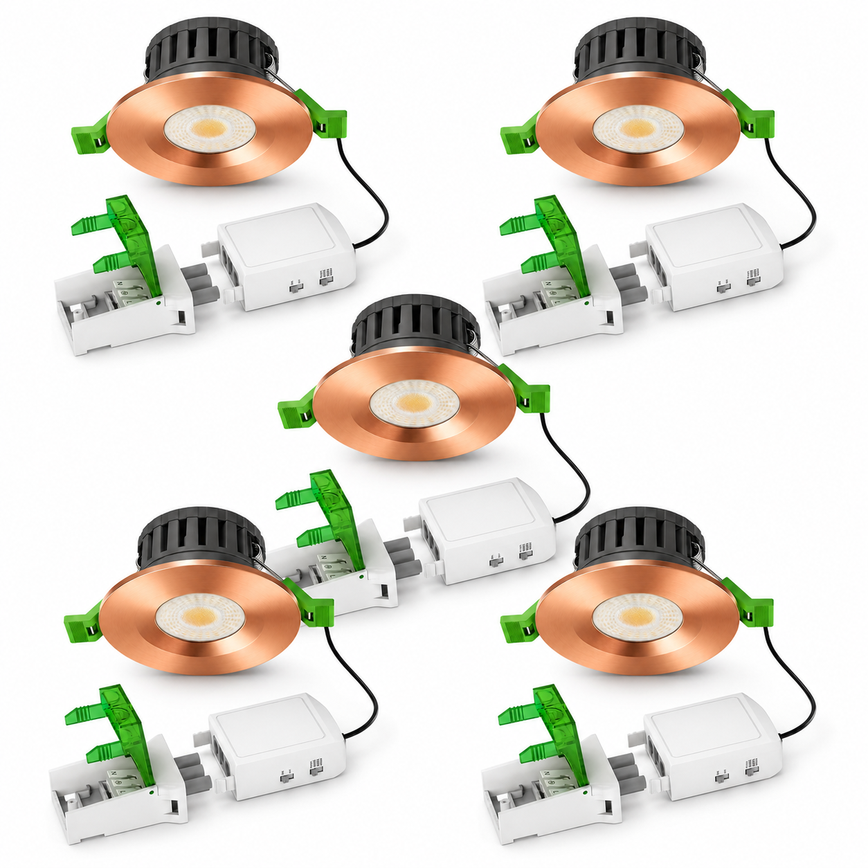 V-TAC IP65 Fire Rated LED Downlight – Dimmable Multi CCT & Wattage, Insulation Coverable, Choice of Bezels