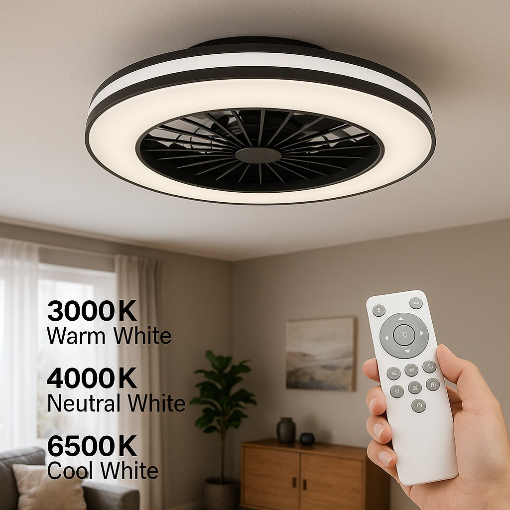 Kanlux PLAVE RGB LED Ceiling Fan Light Remote CCT Reversible Modern 48W