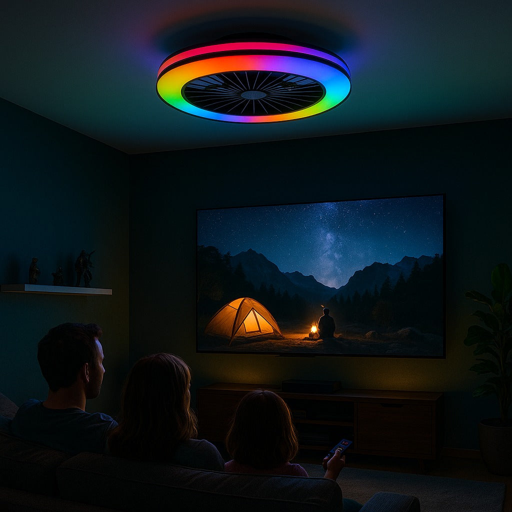 Kanlux PLAVE RGB LED Ceiling Fan Light Remote CCT Reversible Modern 48W