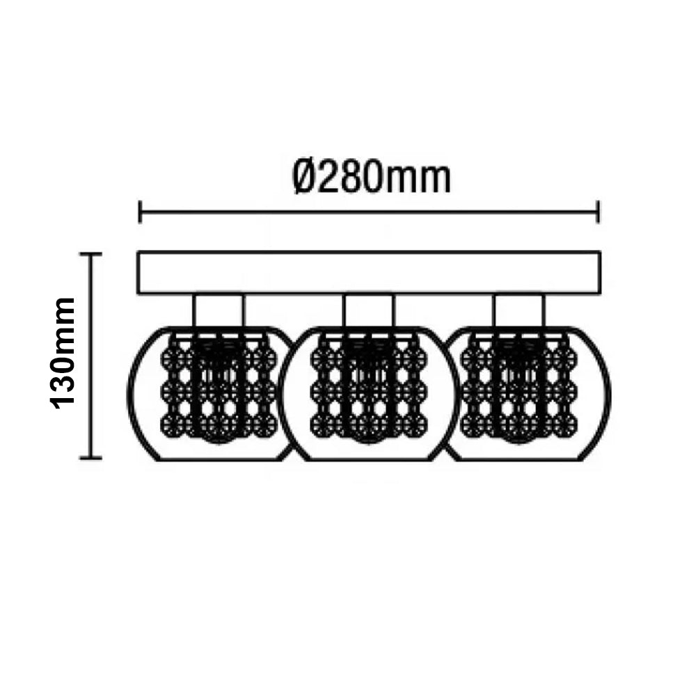 FORUM Megara 3LT Ceiling Flush Light Chrome G9-IP44