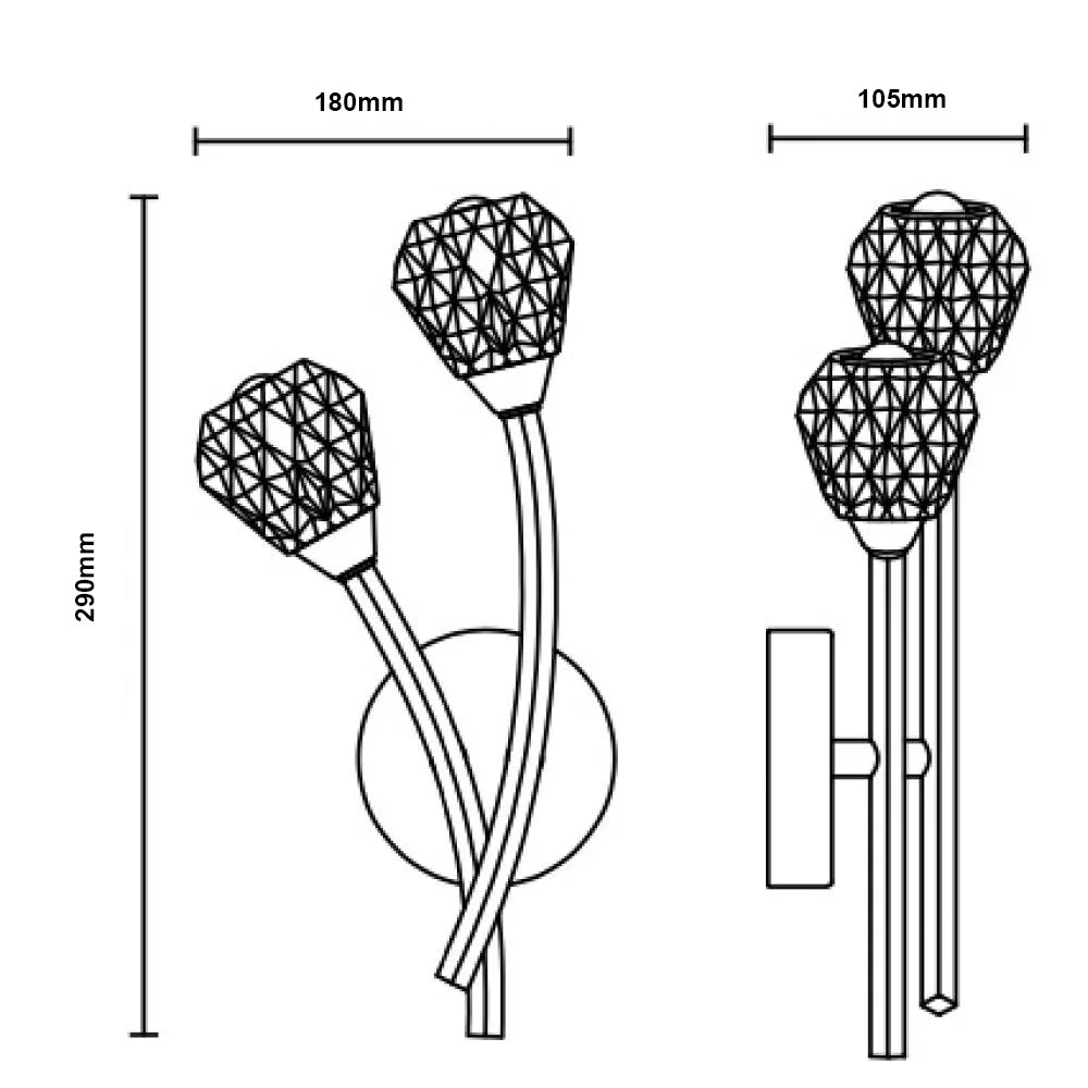 FORUM Volos 2LT Wall Mounted Light Chrome G9-IP44