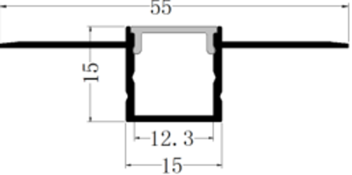 Knightsbridge 1M / 2M Aluminium Strip Tape Profile - Plaster-In Recessed Mounted