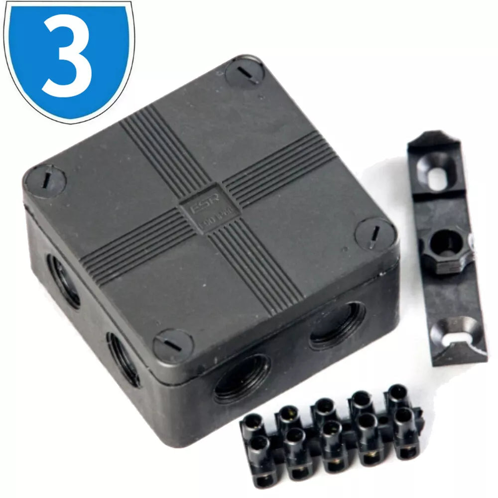 3x IP66 Weather Waterproof Electrical Enclosure CCTV Wire Junction Box Knockouts