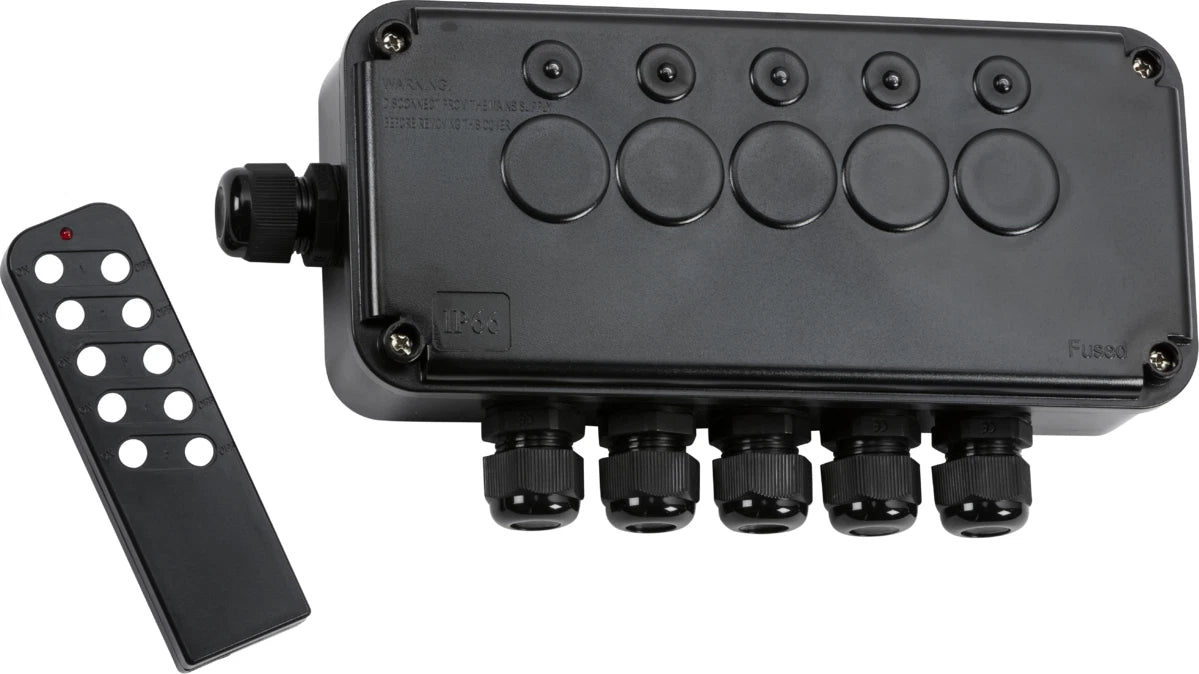 IP66 5-Way Junction Box Remote Control Switch Unit 13A Waterproof Electrical