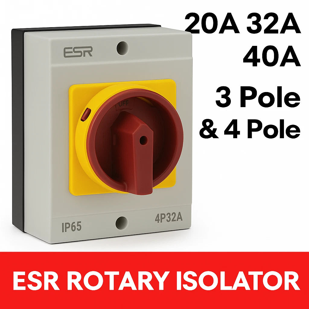 ESR IP65 Rotary Electrical Isolator Switch Disconnector 20a 40a 3pol ESR IP65 Rotary Electrical Isolator Switch Disconnector 20a 40a 3pol