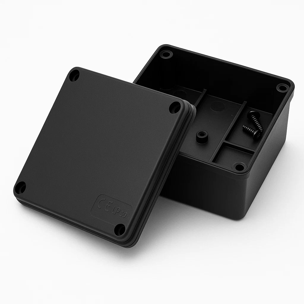 Waterproof Junction Box IP56 100x100x50mm Black Outdoor Electrical Enclosure
