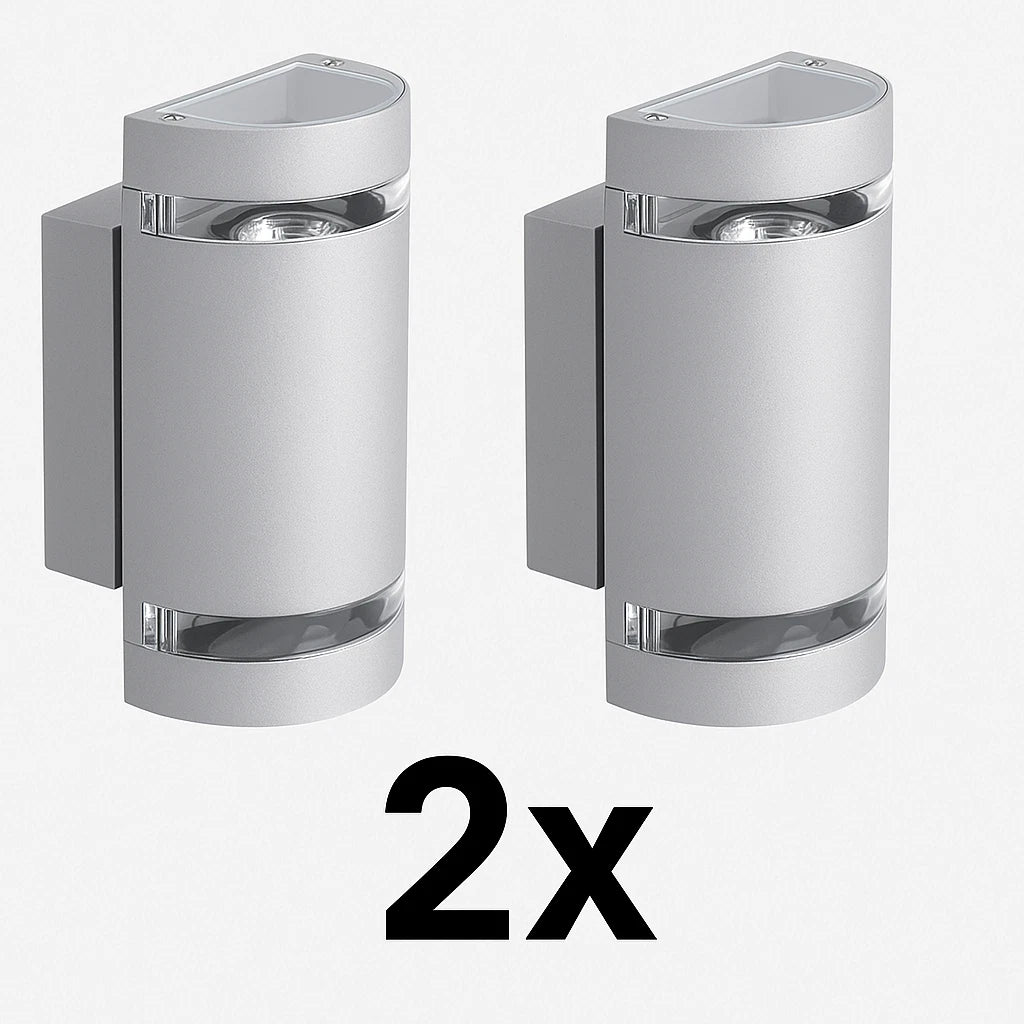 2x Commercial Grade GU10 Garden Wall Mounted Exterior IP44 Up Down Light Outdoor
