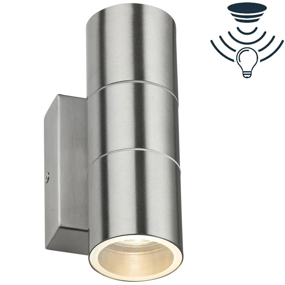 Photocell Sensor Up Down GU10 Lamp IP54 Twin Wall Security Light Outdoor Garden