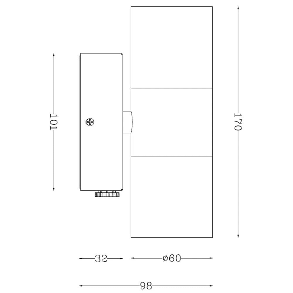 Photocell Sensor Up Down GU10 Lamp IP54 Twin Wall Security Light Outdoor Garden