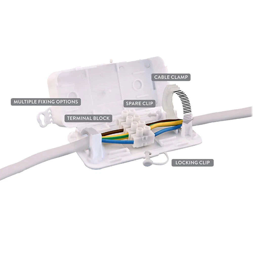 4 Pole 24A 240V Mains Inline Terminal Block Wire Choc Electrical Junction Box