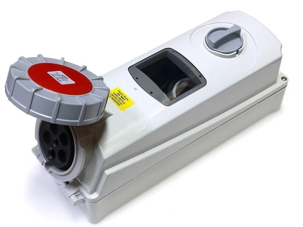 ESR IP67 63A 5P 415V Industrial Switched Interlock Socket 3 Pin+N+Earth 3P+N+E