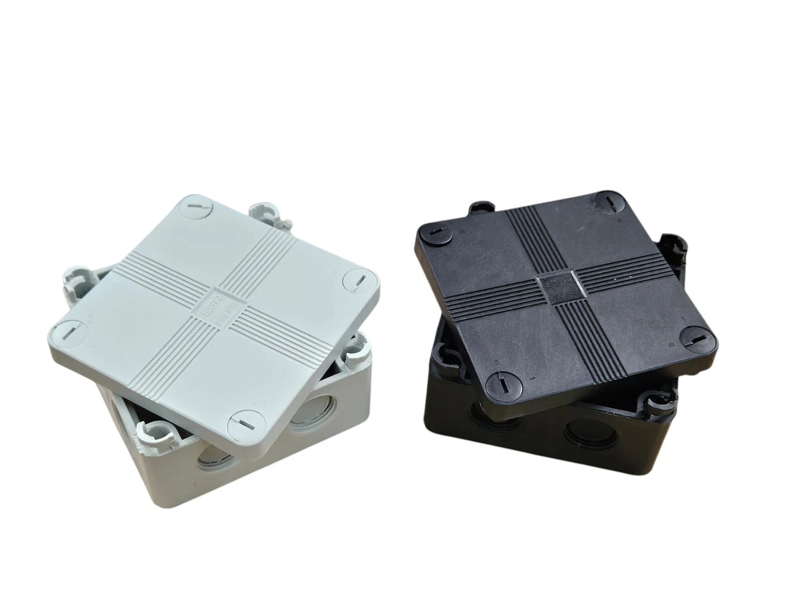 ESR IP66 Waterproof Junction Box Black or Grey 90x90x56mm + 3 Wago Connectors