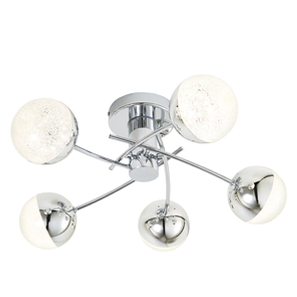 FORUM Rhodes 3LT/5LT Ceiling Semi-Flush Light Chrome IP44
