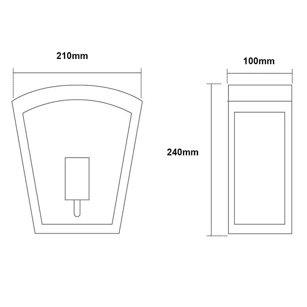 FORUM ARTEMIS Curved Box Wall Mounted Lantern Light Black E27-IP44