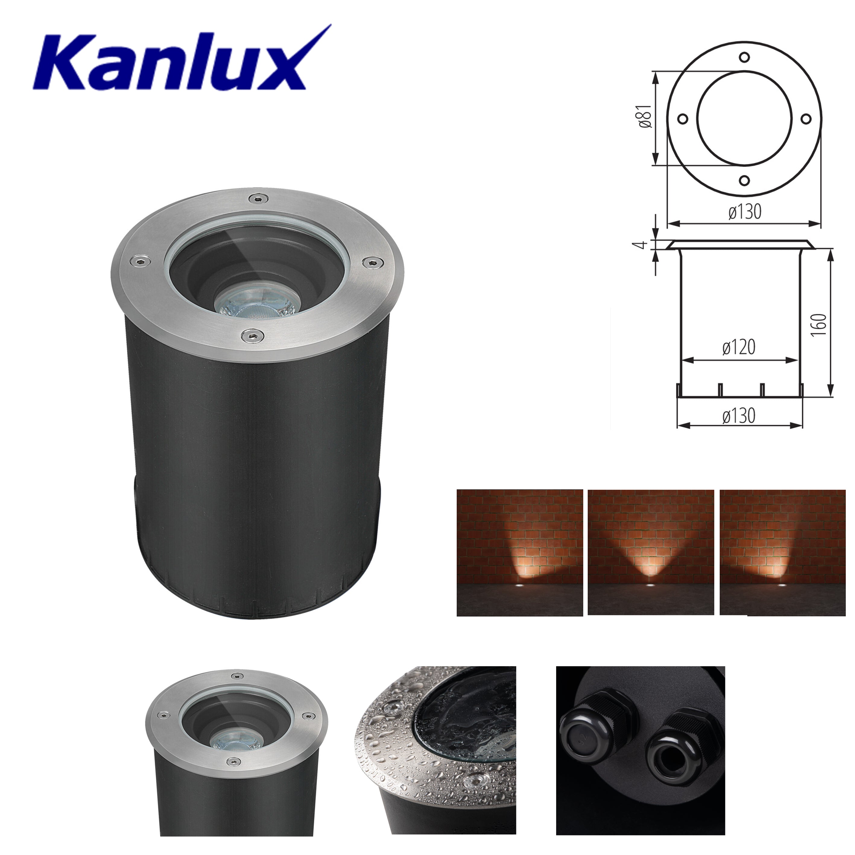 Kanlux BERG Series In-Ground Luminaires | Durable IP67 GU10 Outdoor Stainless Steel Lights