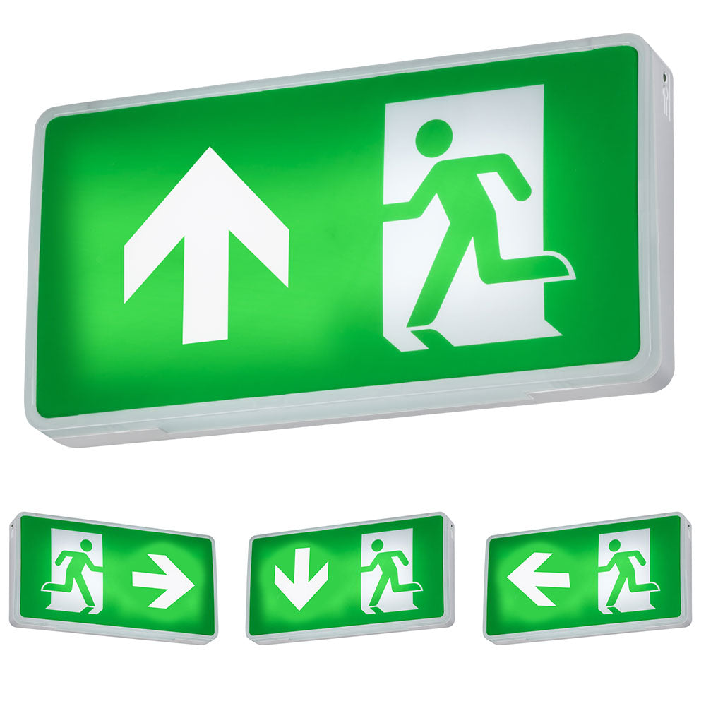 Knightsbridge 230V IP20 4W LED Emergency Exit Sign - Self Test