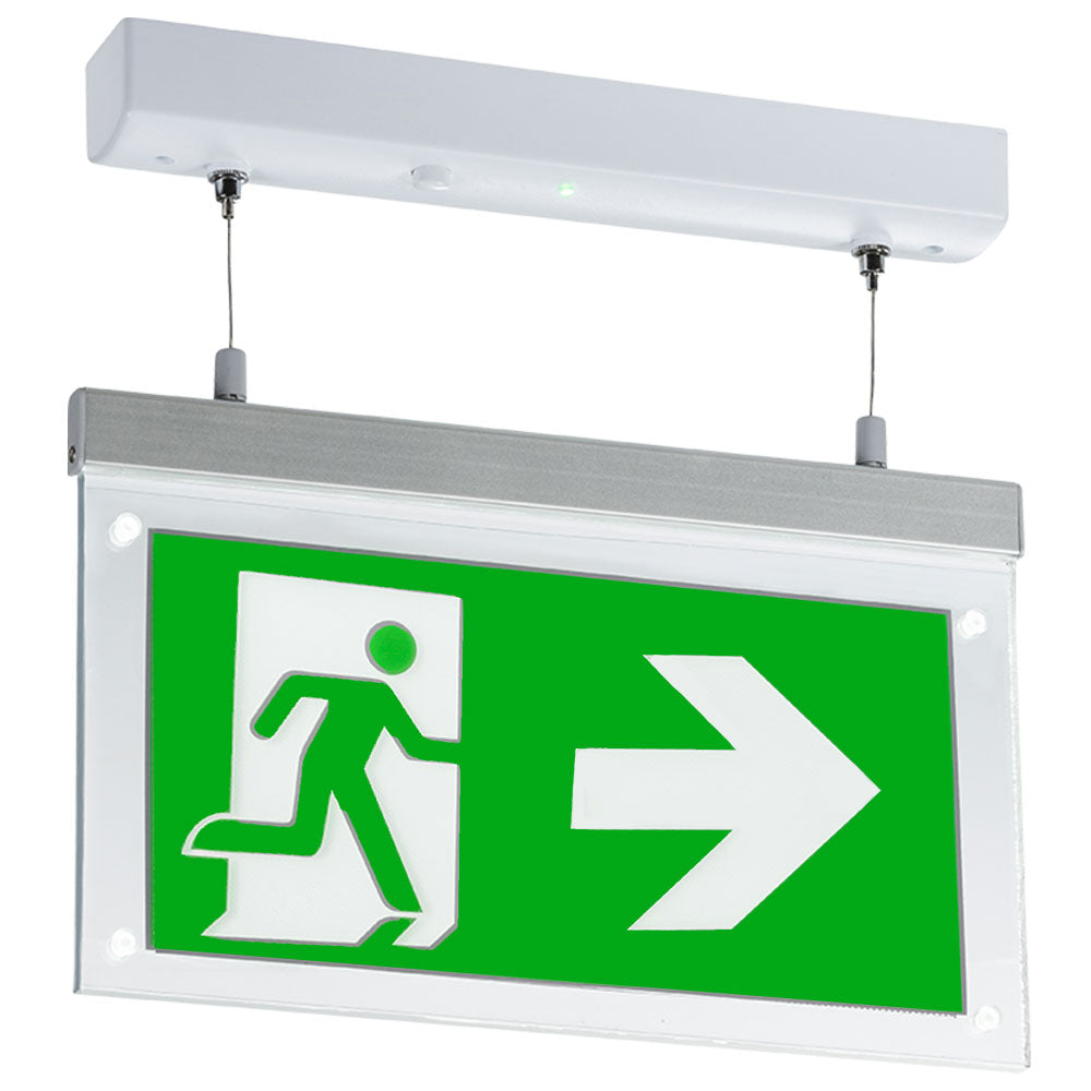 Knightsbridge 230V 2W LED Suspended Double Sided Emergency Exit Sign
