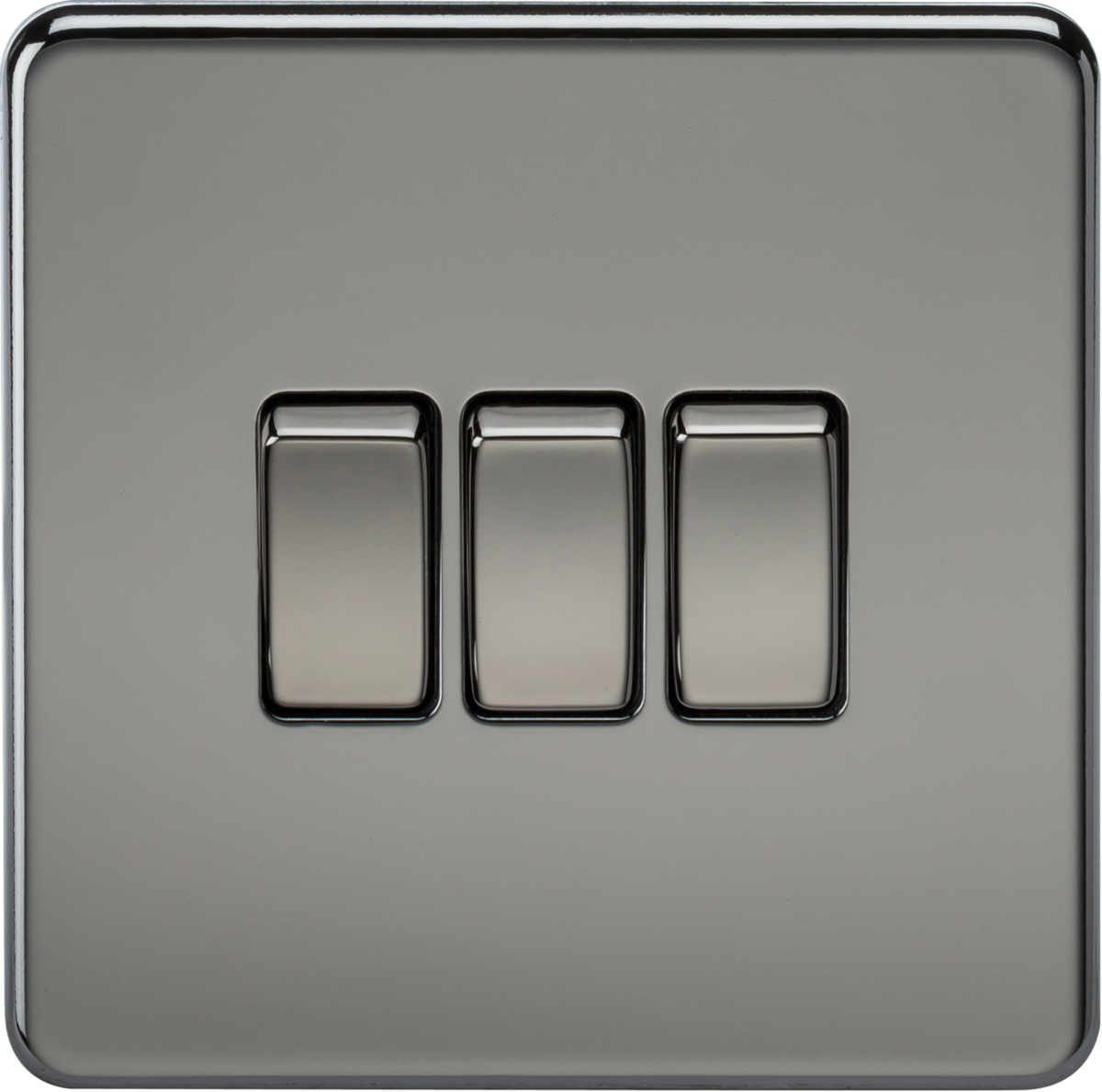 Knightsbridge Screwless 10AX 3G 3 Gang 2 Way Light Switch