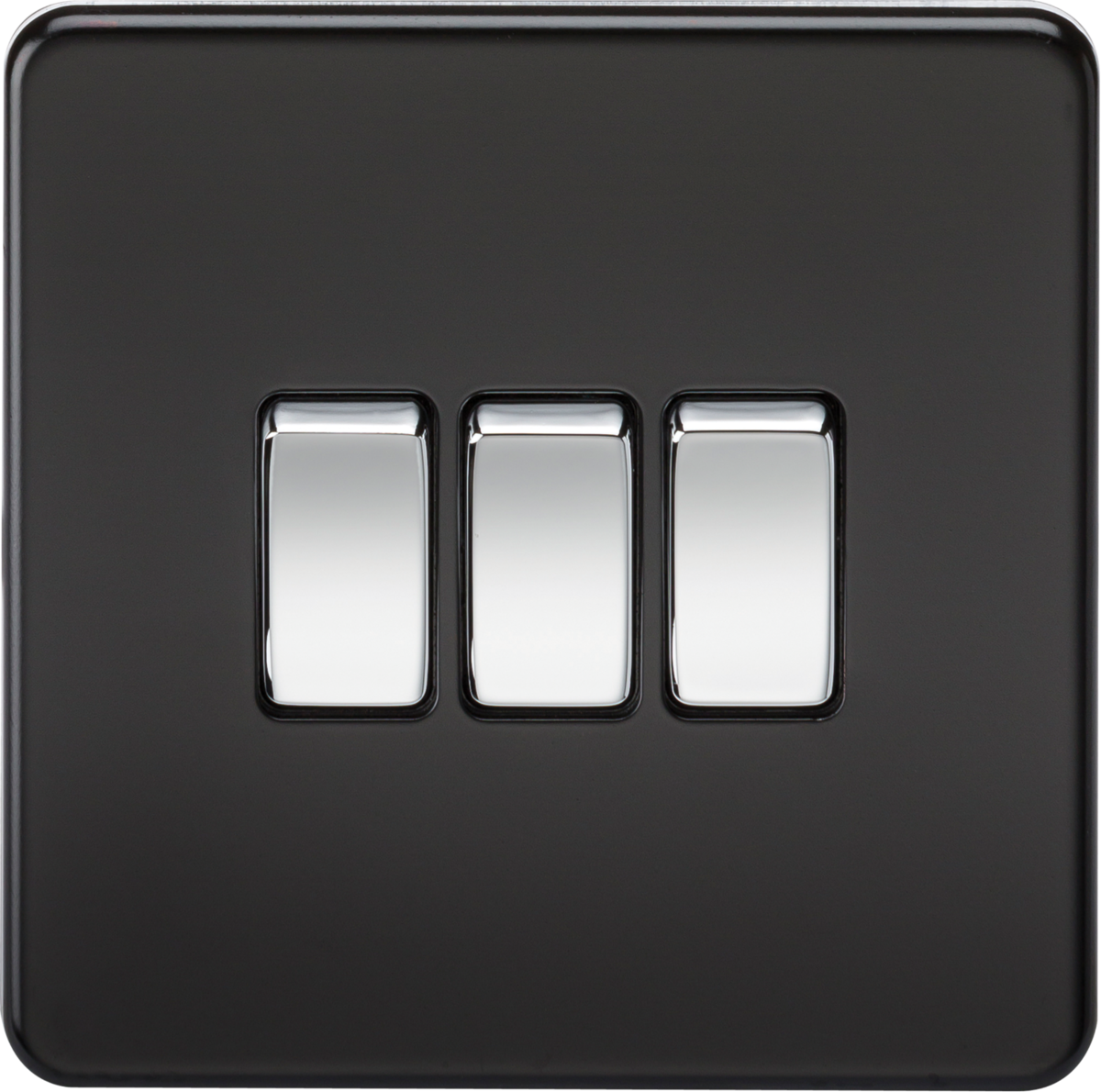 Knightsbridge Screwless 10AX 3G 3 Gang 2 Way Light Switch