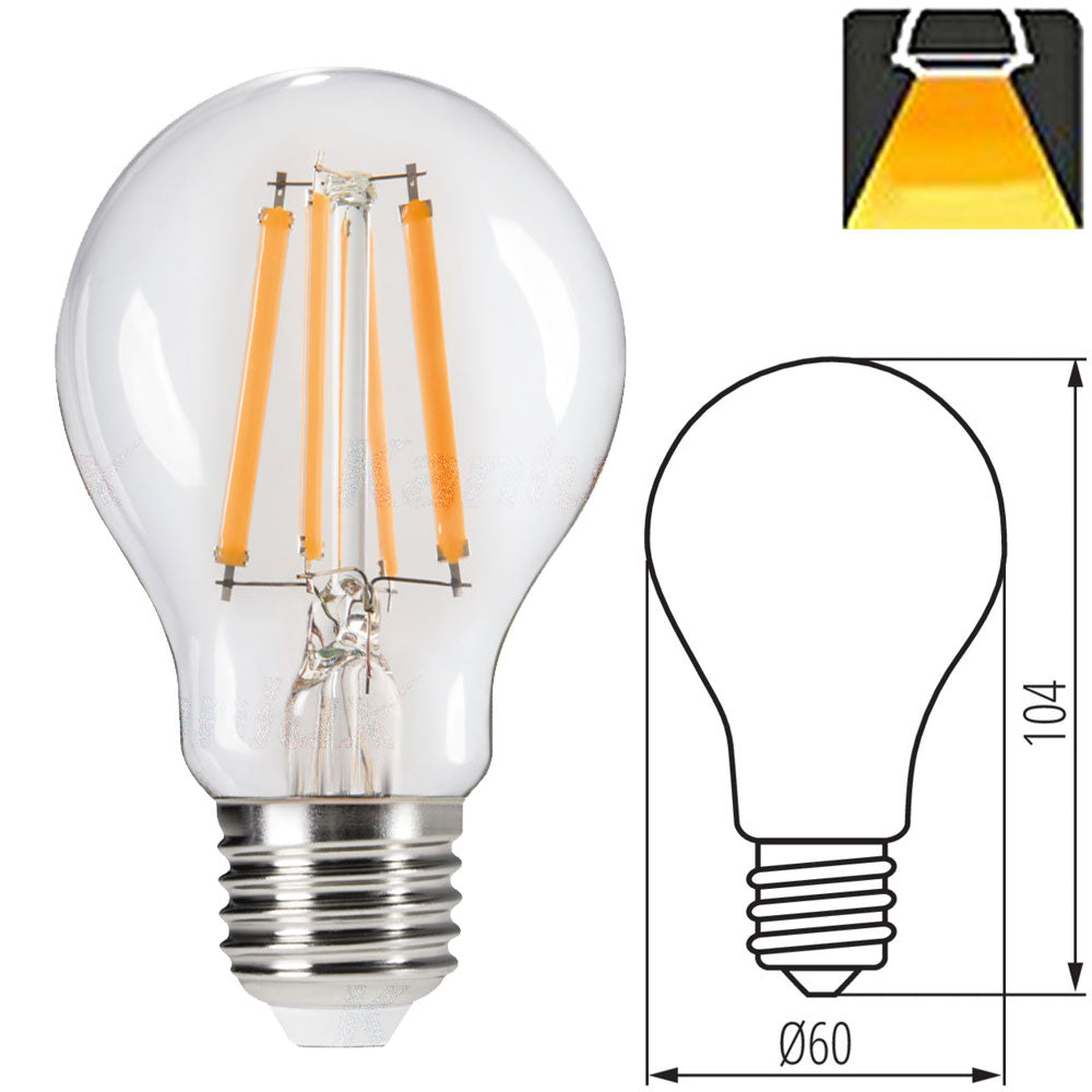 Kanlux XLED A60 10W E27 GLS LED Filament Light Bulb