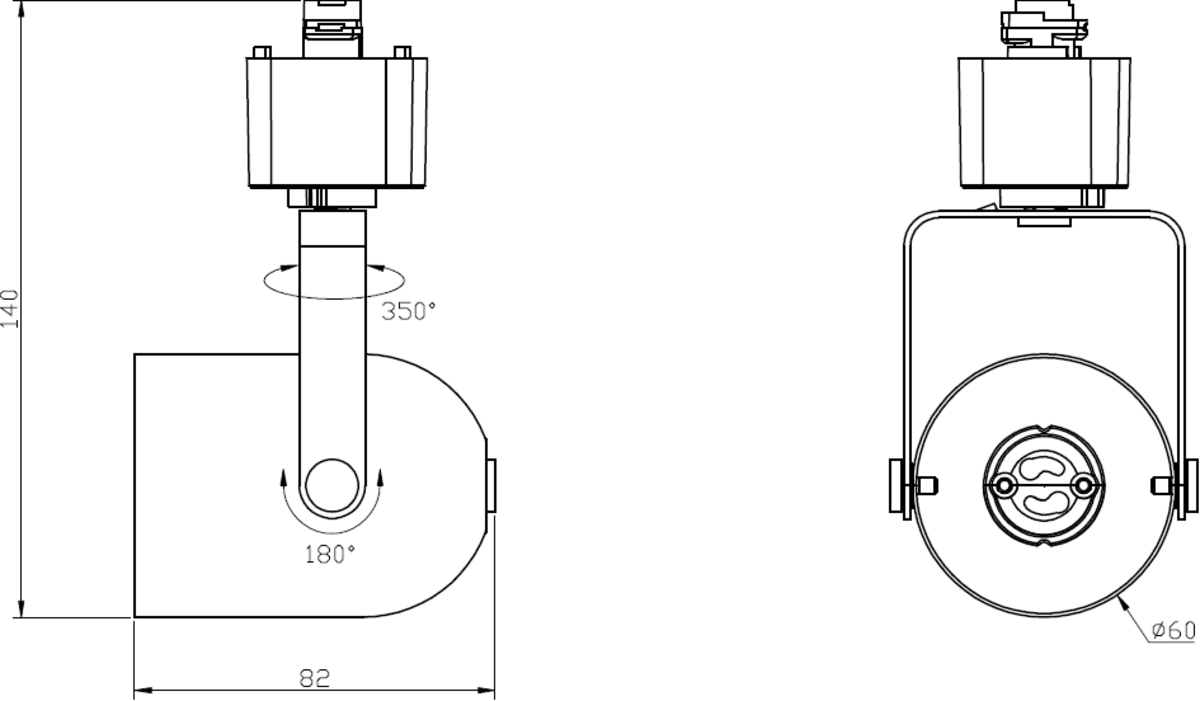 Knightsbridge GU10 Adjustable Single Circuit Track Spot Head Light Fitting