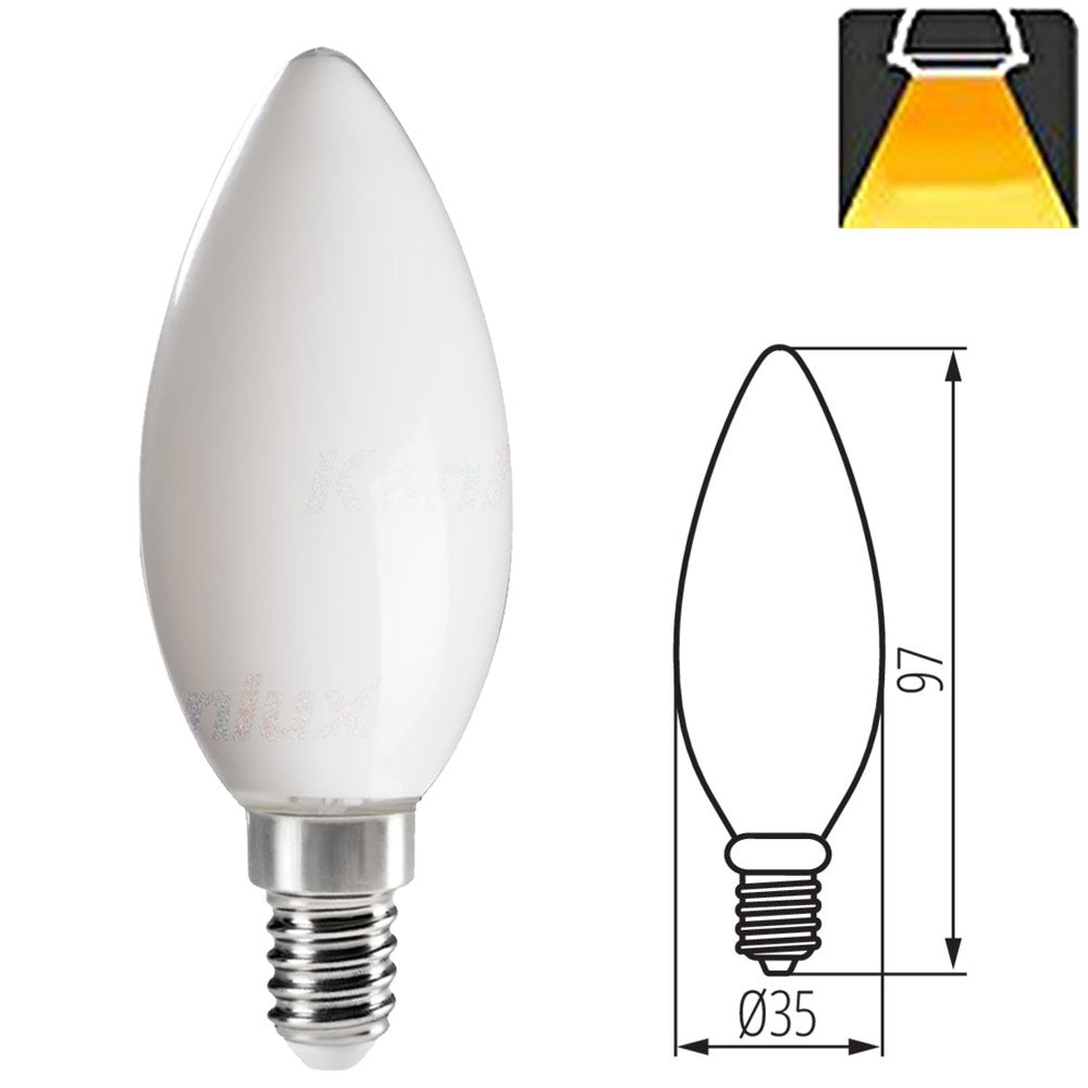 Kanlux XLED C35 E14 4.5W Candle Light Filament LED Bulb