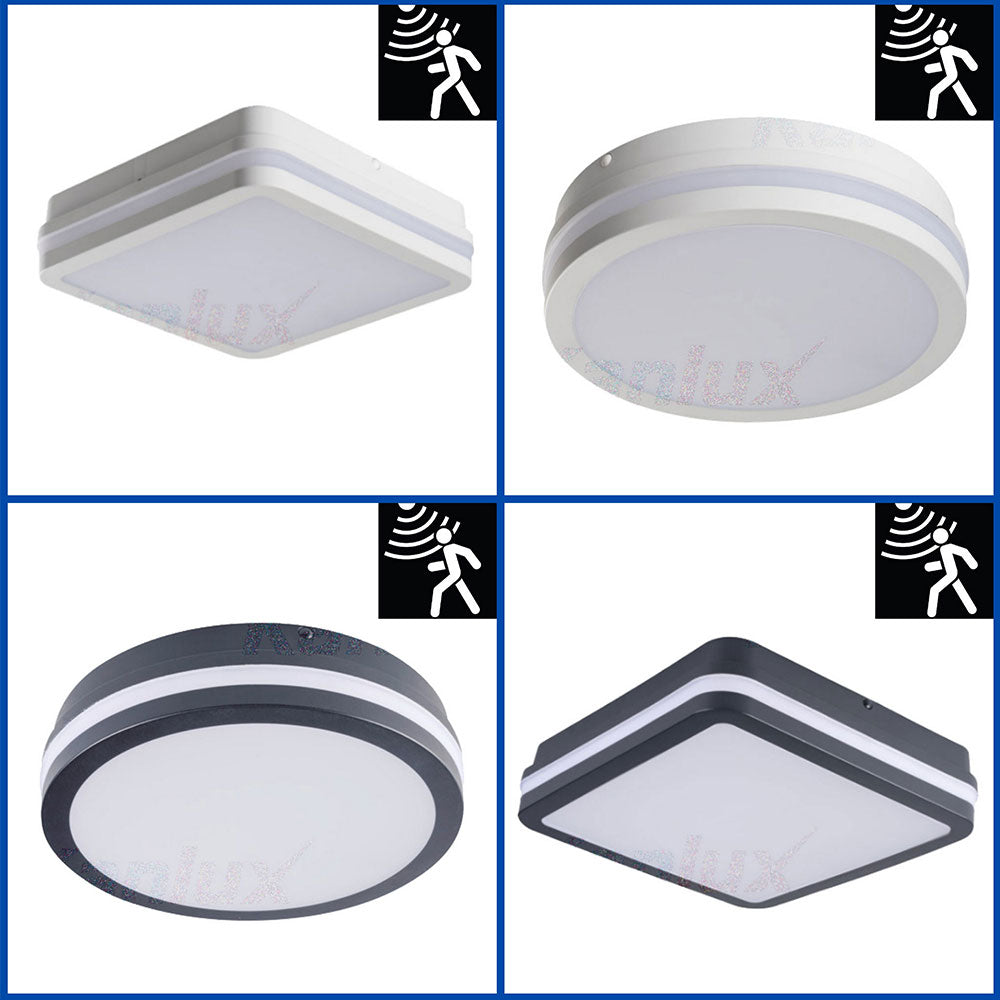 Kanlux BENO IP54 Outdoor Security Bulkhead Wall Fitting LED Light Bulb Motion Sensor best downlight