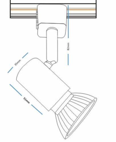 Knightsbridge Single Circuit Multi Direction Shop Kitchen Display Track Spot Light GU10 LED