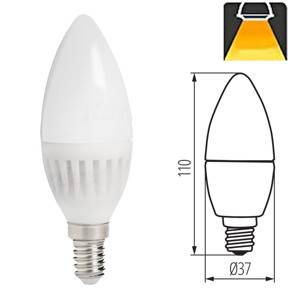 Kanlux DUN High Lumen 8W E14 LED Candle Light Bulb Lamp Energy Saving SES