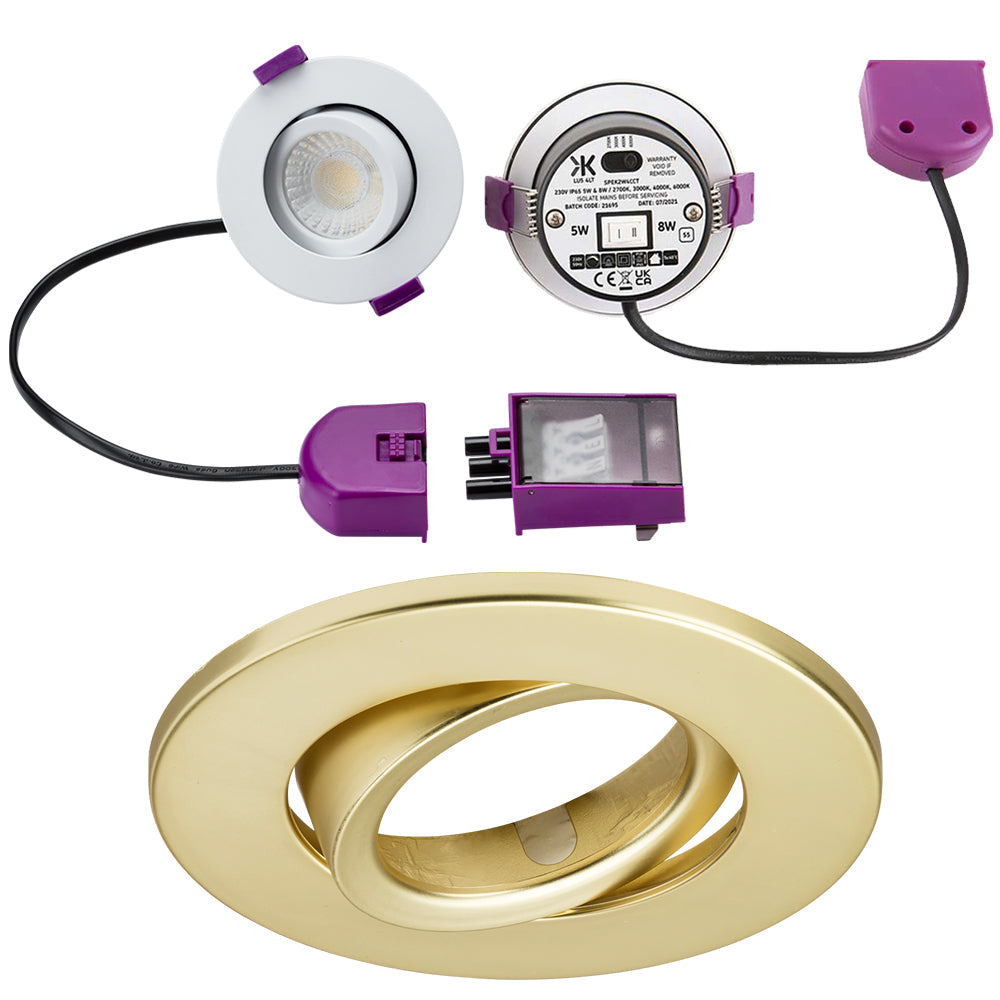 Knightsbridge SpektroLED 230V LED CCT Adjustable Tilt Angle Spotlight Downlight