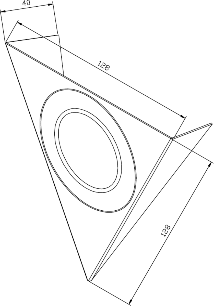 Knightsbridge 230V LED Triangular Under Cabinet Light - Brushed Chrome