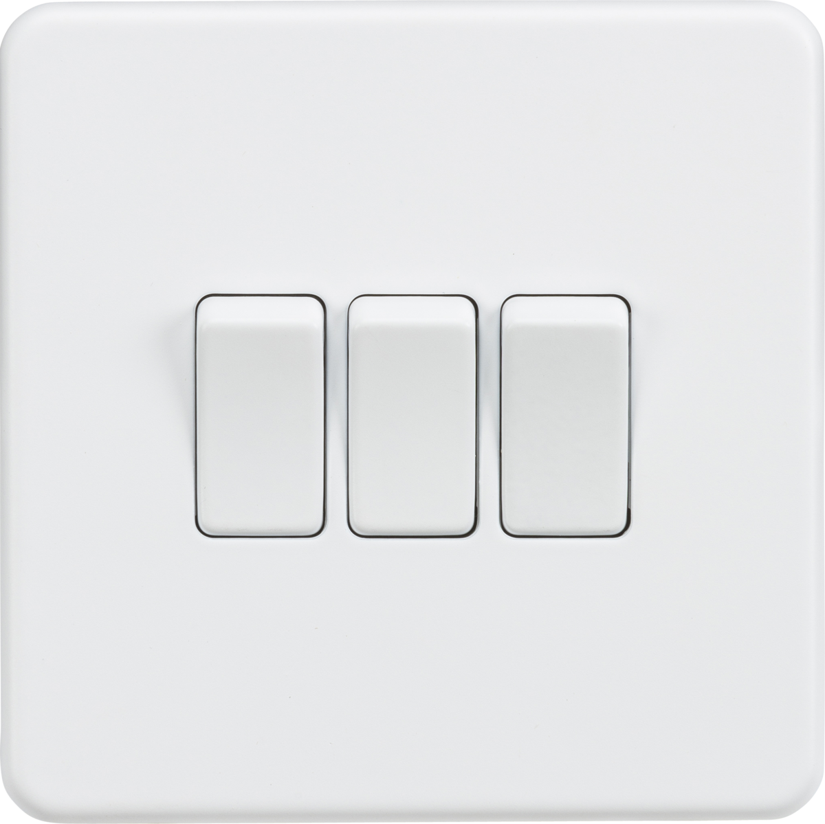 Knightsbridge Screwless 10AX 3G 3 Gang 2 Way Light Switch