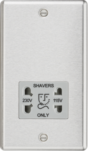 Knightsbridge 115-230V Dual Voltage Shaver Socket with Insert - Rounded Edge