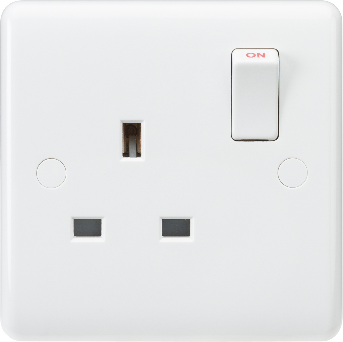 Knightsbridge Curved Edge 13A 1G Wall Socket