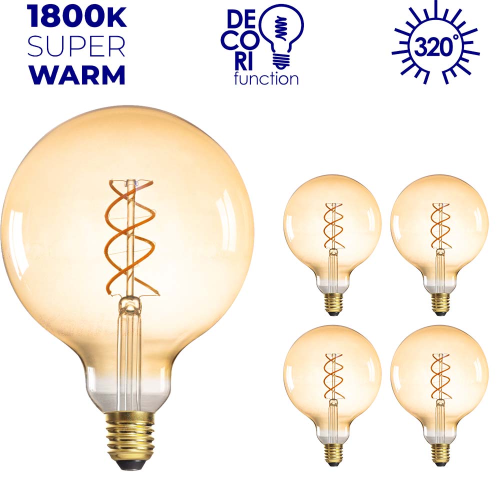 Kanlux XLED G125 E27 Vintage Antique Globe Filament Glass Light Bulb Super Warm