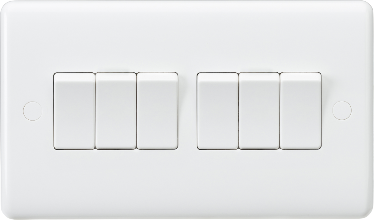 Knightsbridge Curved Edge 10AX Wall Light Switch