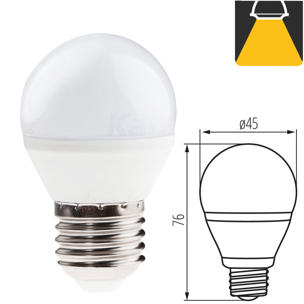 Kanlux BILO 6W Neutral Warm White LED Golf Ball E27 ES Edison Screw Light Bulb Lamp