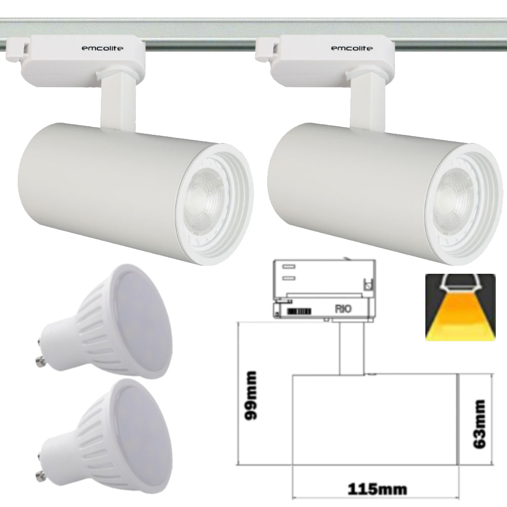1M - 5M Meter GU10 5W LED Adjustable Tilt Single Circuit Mains 240V Track Light