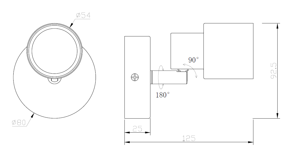 Knightsbridge Decorative 230V Single Spot GU10 Light Ceiling Spotlights