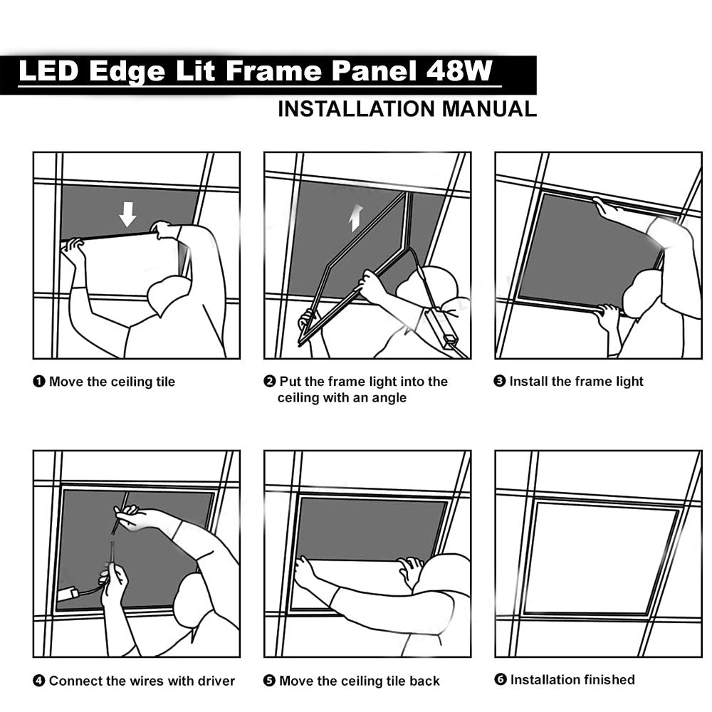48W LED 600x600 Ceiling Recessed Edge Lit Frame Panel Light Daylight 6000K